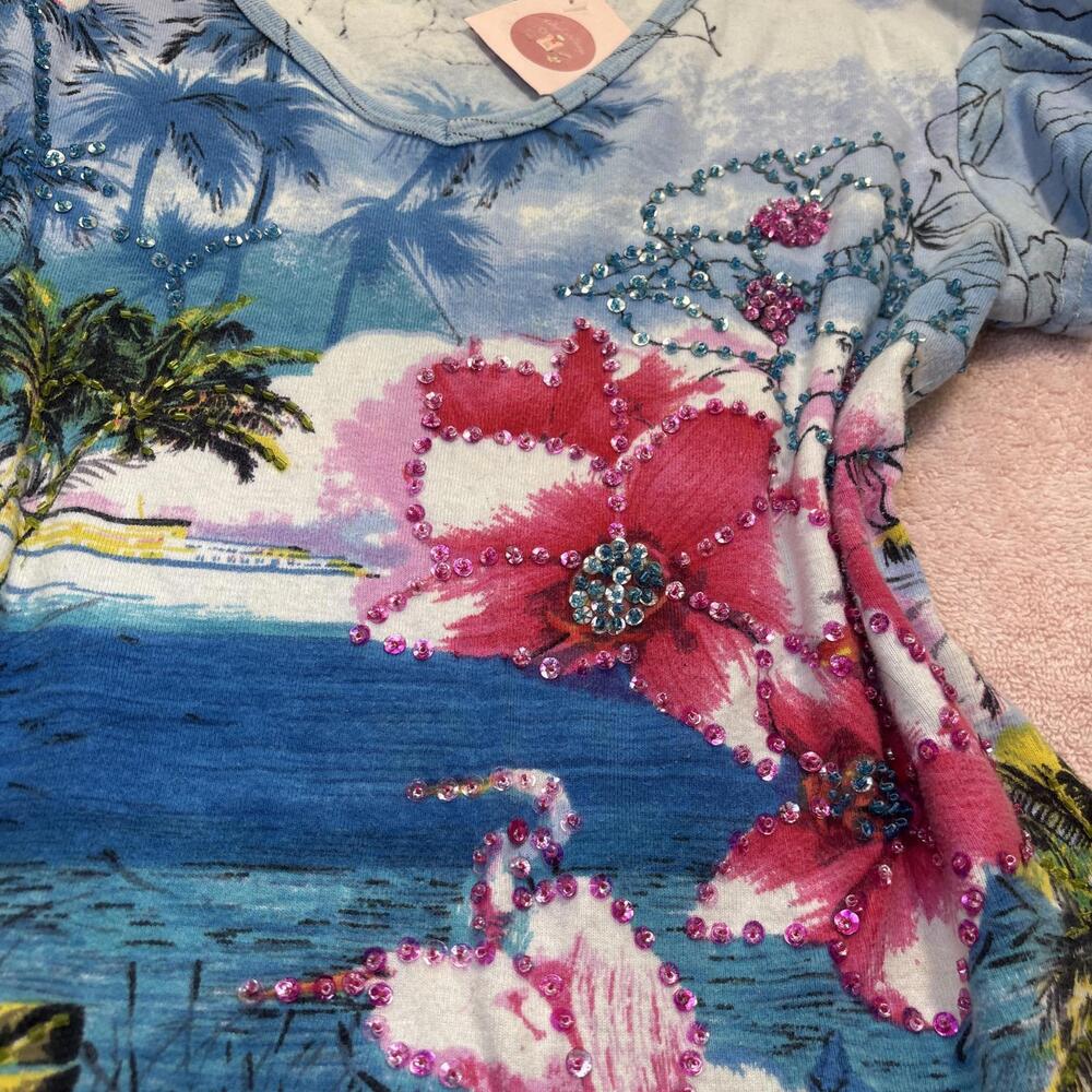 vintage beaded floral baby tee - Picture 3 of 5